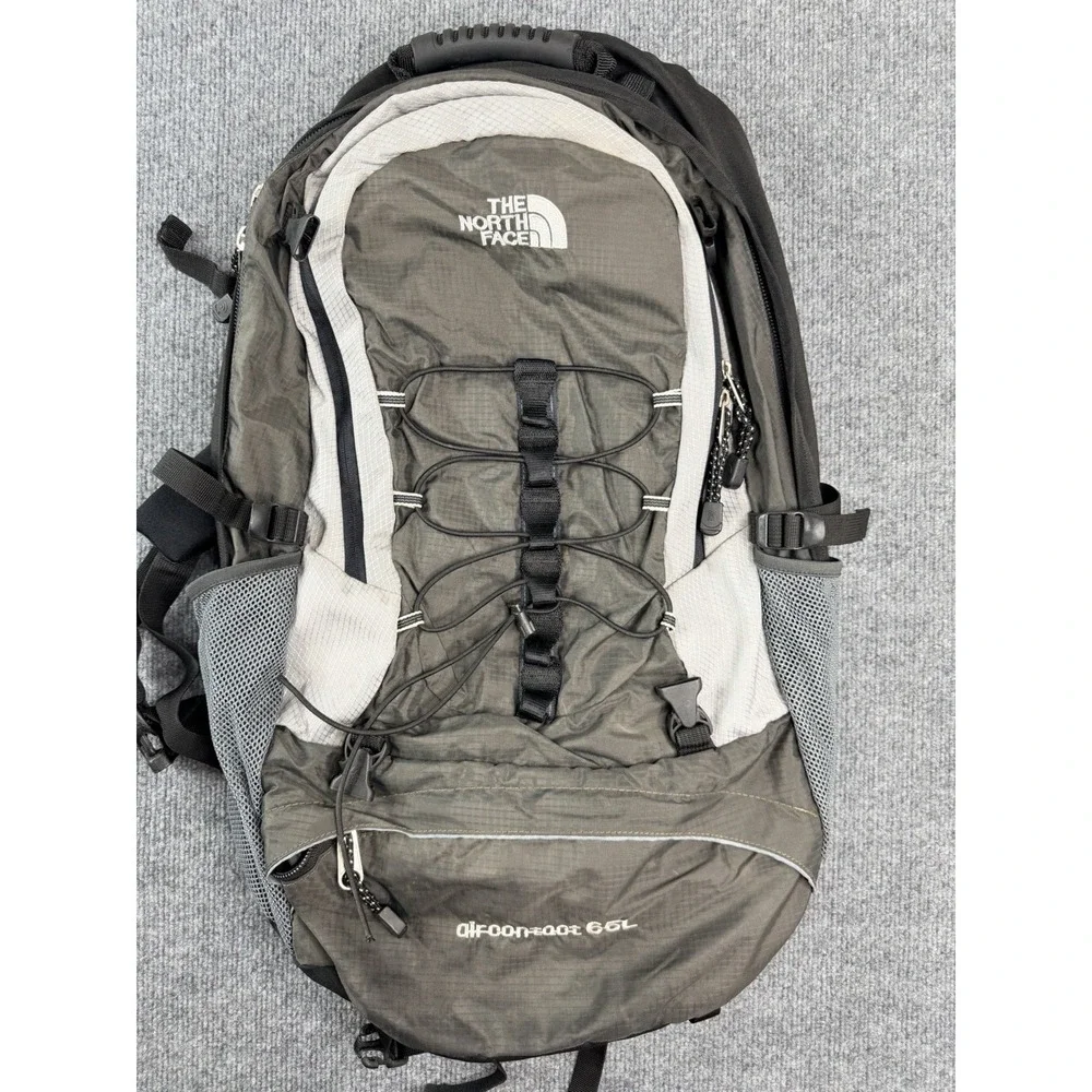 The North Face 65L Hiking Backpack Gray Black Camping Travel Bag‎